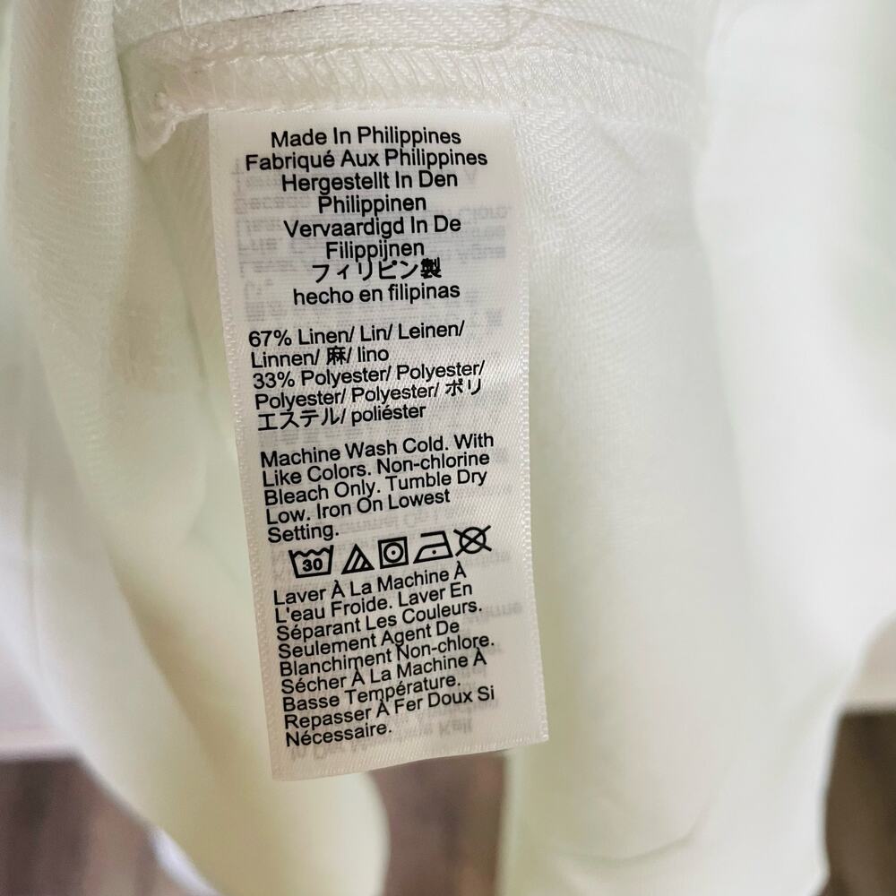 J. Crew Factory White Sleeveless Midi Dress with Gold Buttons - Picture 6 of 7